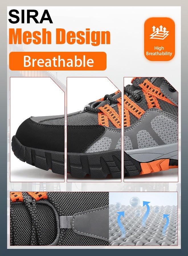 SIRA Safety Work Shoes for Men - Anti-Slip Steel Toe Work Boots with Breathable Mesh, Comfortable Lightweight Design for Warehouse, Factory & Construction Site - Image 5